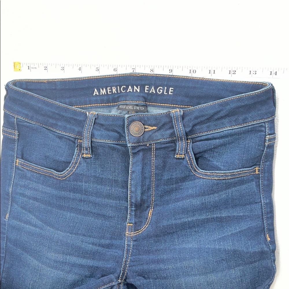 American Eagle Outfitters Dark Indigo Skinny Jeans Size 8 - Picture 3 of 8